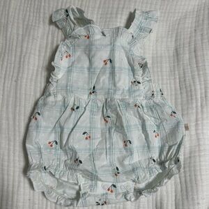 Elegant Baby Blue and White Romper 3-6 Months